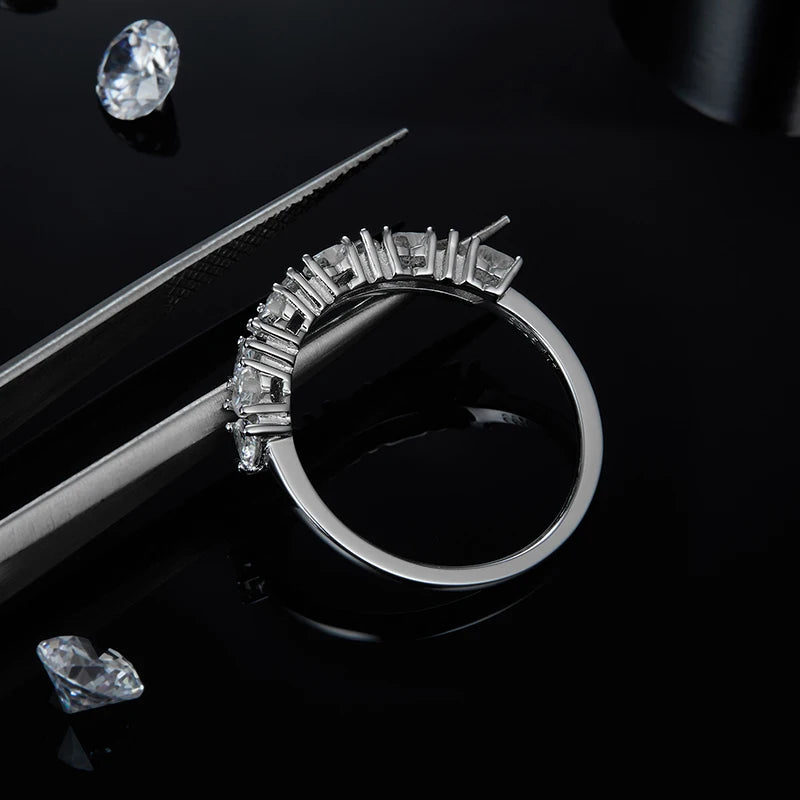 Heart Cut Moissanite Eternity Band Ring