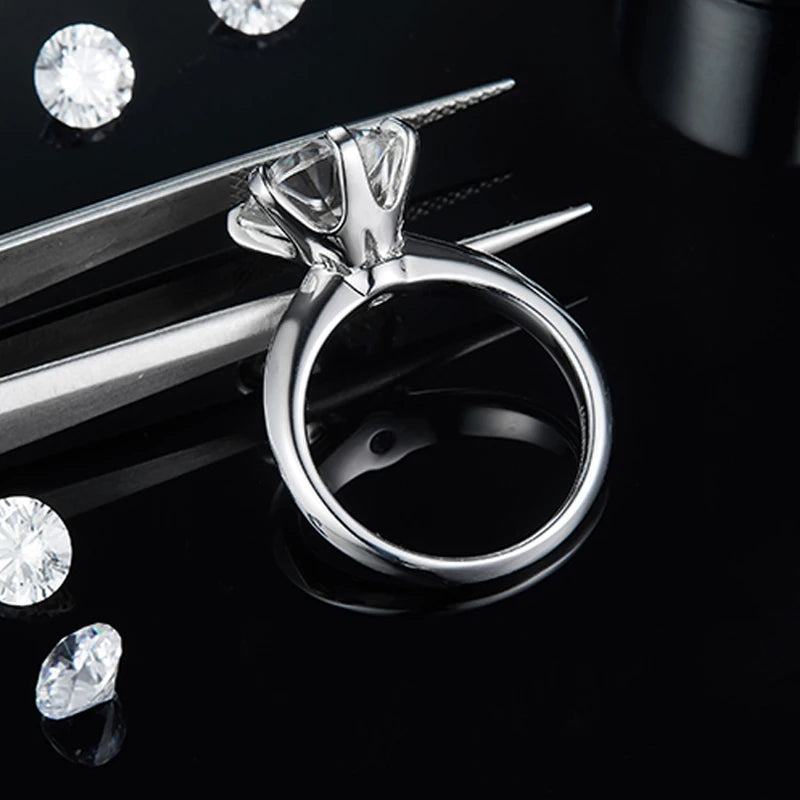 5ct Round Moissanite Solitaire Ring