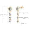 2023 Trendy Jewelry 100% Silver 925 Stud Certificate Sterling Silver 5mm 3mm D Moissanite Square Drop Earrings for Girls