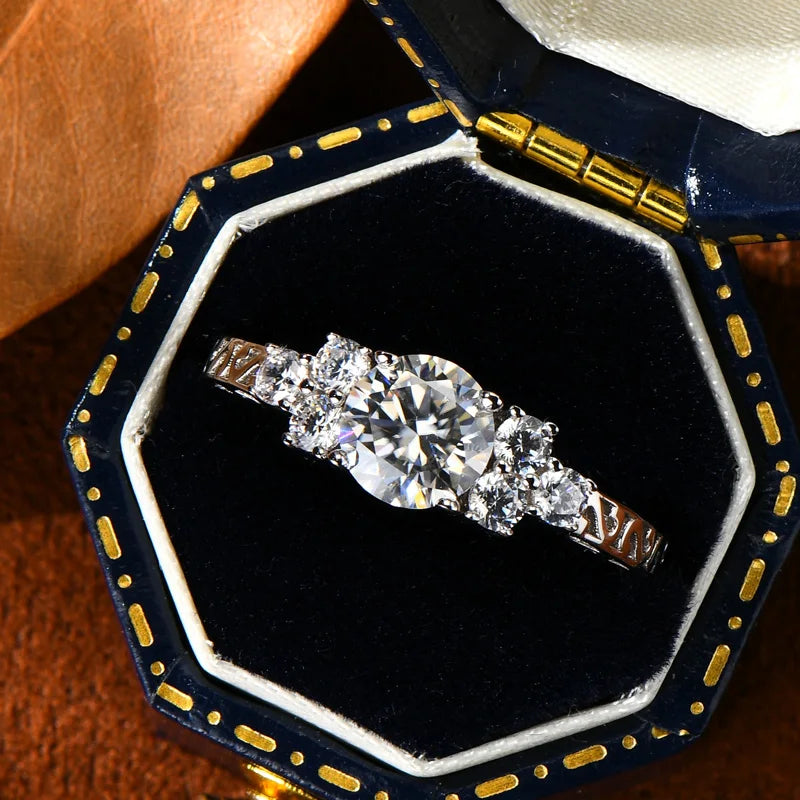 Round Moissanite Wedding Promise Ring