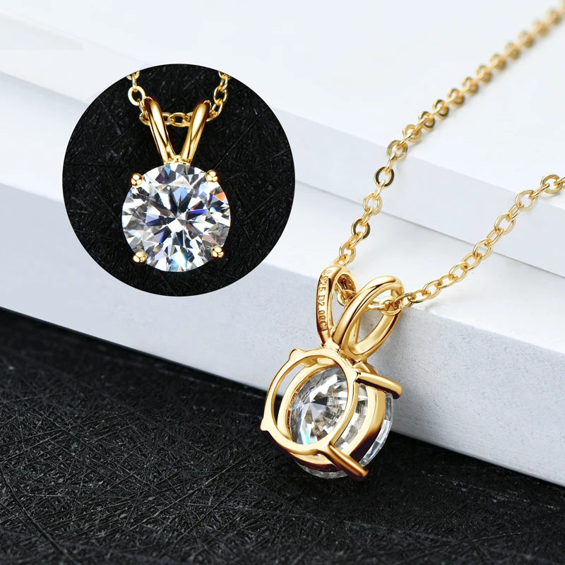 4-Claw Moissanite Solitaire Pendant Necklace