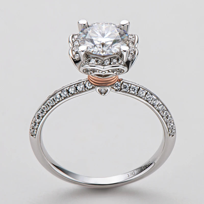 Flower Shape Moissanite Ring