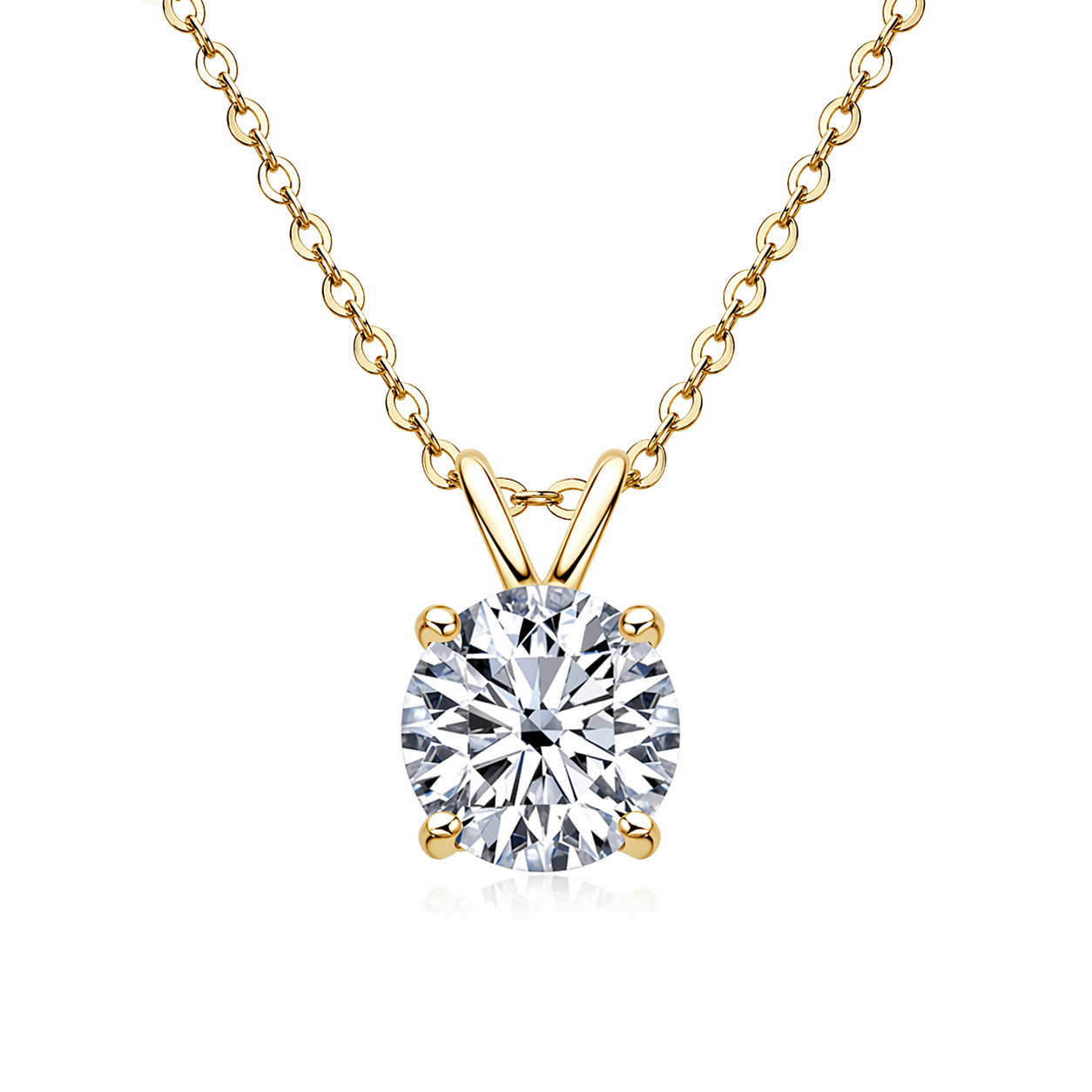4-Claw Moissanite Solitaire Pendant Necklace