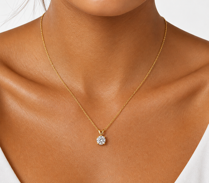 6 claw Moissanite pendant