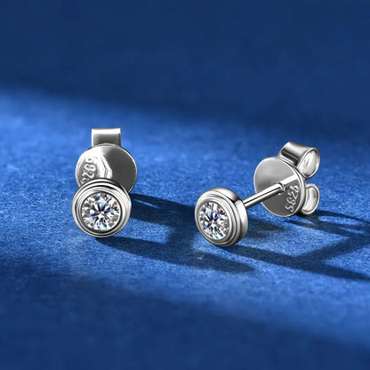 Classic Simple Style 925 Sterling Silver 3mm 0.10CT Round D Color VVS1 Moissanite Fashion Round Stud Earrings for Women