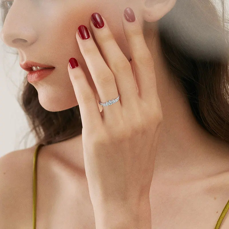 Five Stone Crown Moissanite Ring