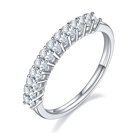 Oval Cut Moissanite Eternity Band Ring