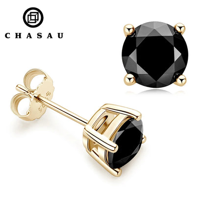 Passed Diamond Test Multi Choice 6.5mm 1ct 1.5ct 2.ct Moissanite 925 Sterling Silver Classic Black Stud Earrings for Men