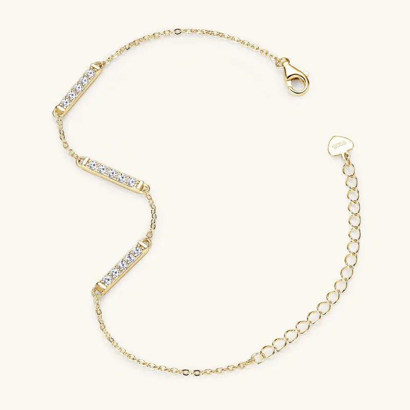 New Product Ladies Charm 925 Sterling Silver Gra VVS 2mm D Color Round Cut Moissanite Fashion Bracelet for Women Girls Wedding