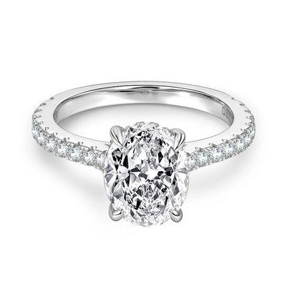 925 Silver Eternity Band 3CT 8x10mm Oval Cut D Color VVS1 Moissanite Classic  Engagement Jewelry Rings Gift for Women