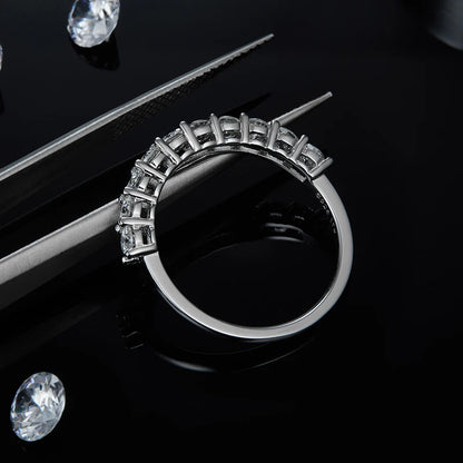 Moissanite Half Eternity Ring