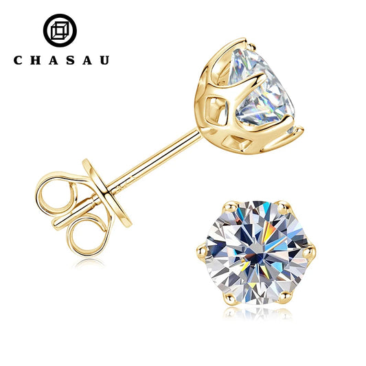 6-Claw Moissanite Stud Earrings