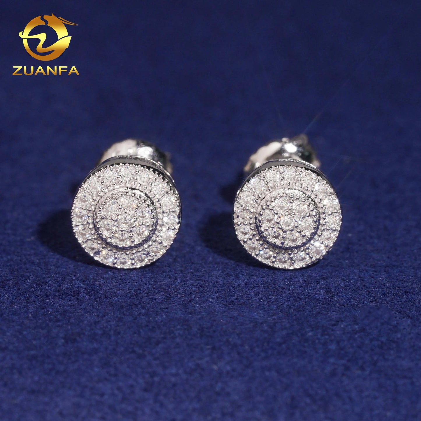 2025 Hot Selling Bulk Stock in America Warehouse Fashion Fire Jewelry Hip Hop S925 Screw Back VVS1 Moissanite Stud Earrings