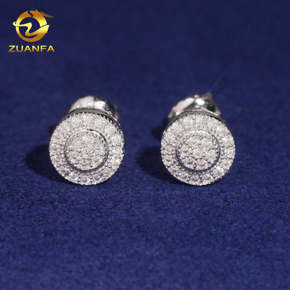 2025 Hot Selling Bulk Stock in America Warehouse Fashion Fire Jewelry Hip Hop S925 Screw Back VVS1 Moissanite Stud Earrings