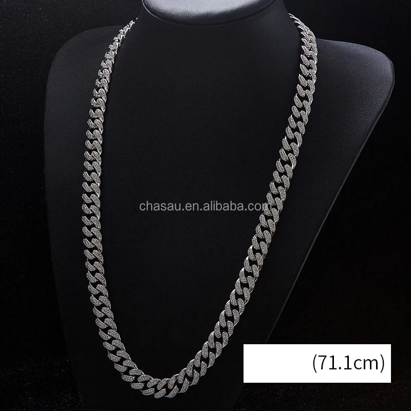 Custom Fine Jewelry Cubic Zirconia Rope Hip Hop Tennis Neck Chain Mens Link Necklace Cuban Gold Silver Chains Design for Men