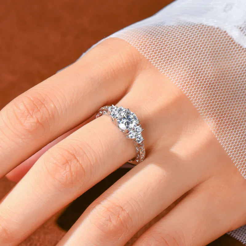 Round Moissanite Wedding Promise Ring