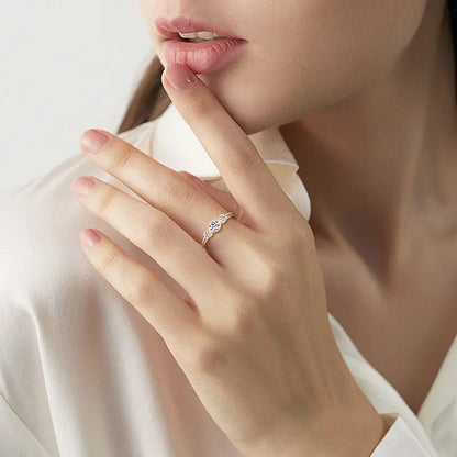 Three Stone Bezel Moissanite Ring