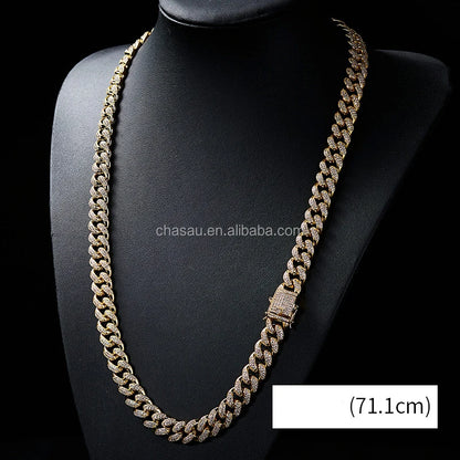 Custom Fine Jewelry Cubic Zirconia Rope Hip Hop Tennis Neck Chain Mens Link Necklace Cuban Gold Silver Chains Design for Men