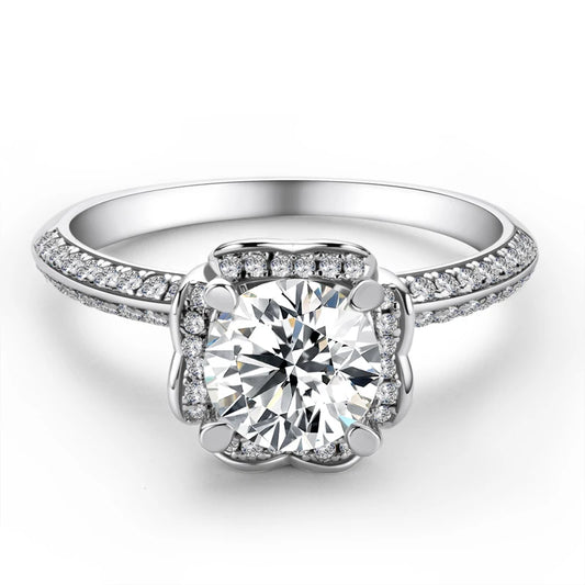 Flower Shape Moissanite Ring