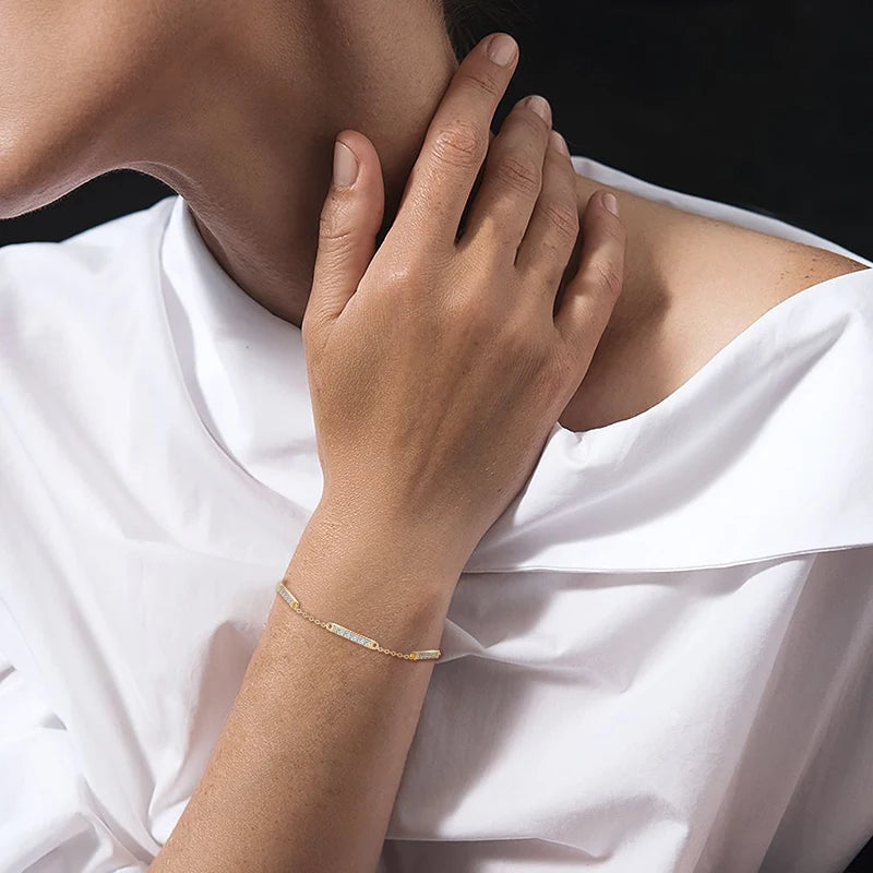 New Product Ladies Charm 925 Sterling Silver Gra VVS 2mm D Color Round Cut Moissanite Fashion Bracelet for Women Girls Wedding