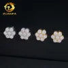 Ready Shipping Moissanite Earrings Screw Back Flower Stud Earrings 925 Silver Hip Hop Earring for Men and Women