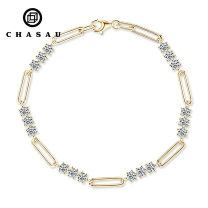 New Design Fashion Jewelry Mossanite D Color VVS 3mm Moissanite Silver S925 Fashion Gemstone Bracelet with GRA Certificate