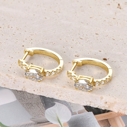 Linea Oval Huggie Earrings
