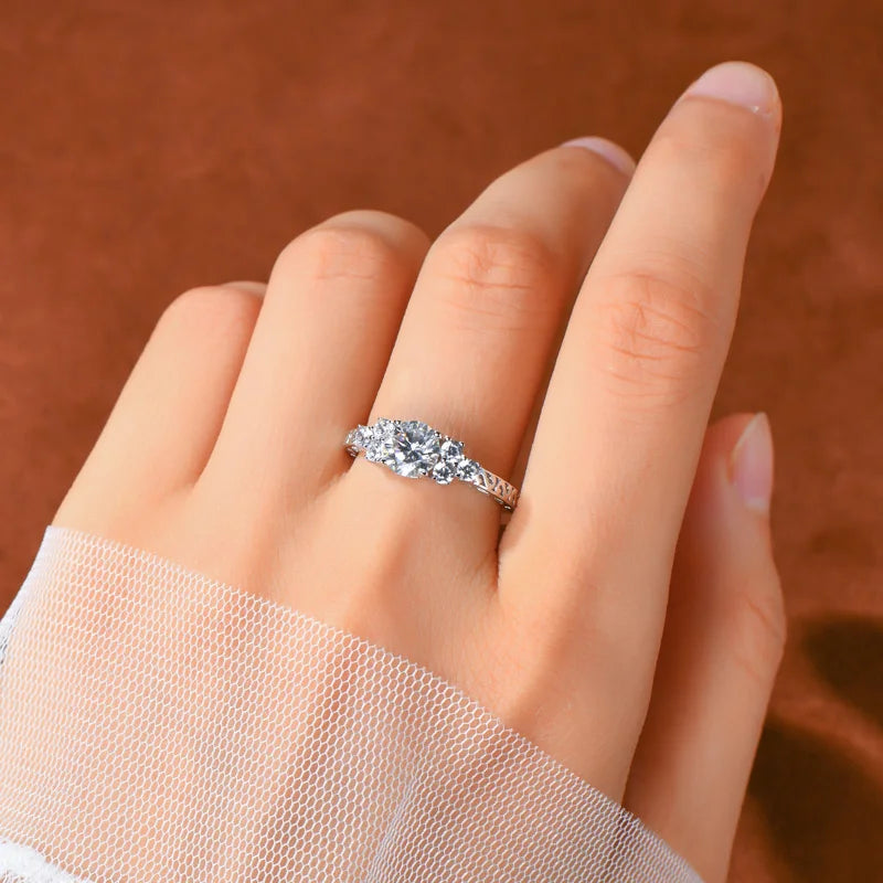 Round Moissanite Wedding Promise Ring