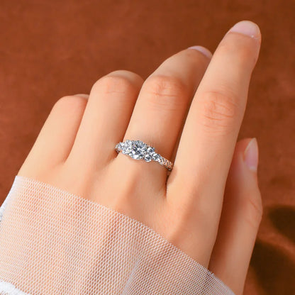 Round Moissanite Wedding Promise Ring