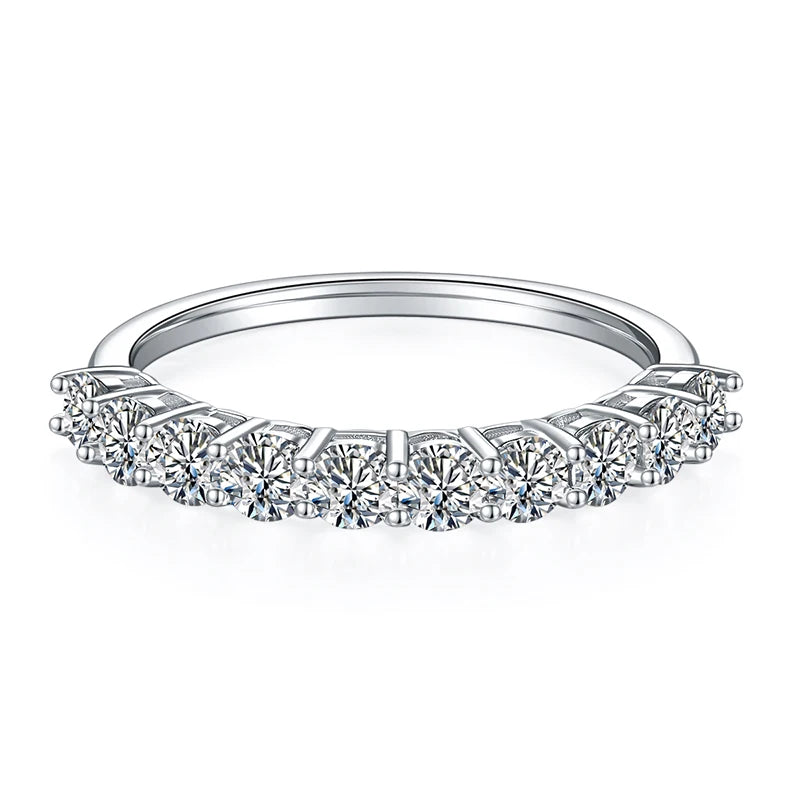 Moissanite Half Eternity Ring