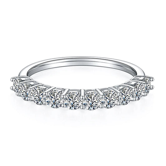 Moissanite Half Eternity Ring