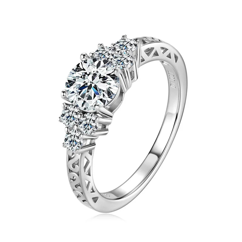 Round Moissanite Wedding Promise Ring