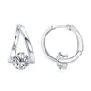 Chasau New GRA Certificated 6.5mm 1.0ct 2pcs Moissanite 925 Sterling Silver Ladies Single Stone Twisted Hoop Earrings