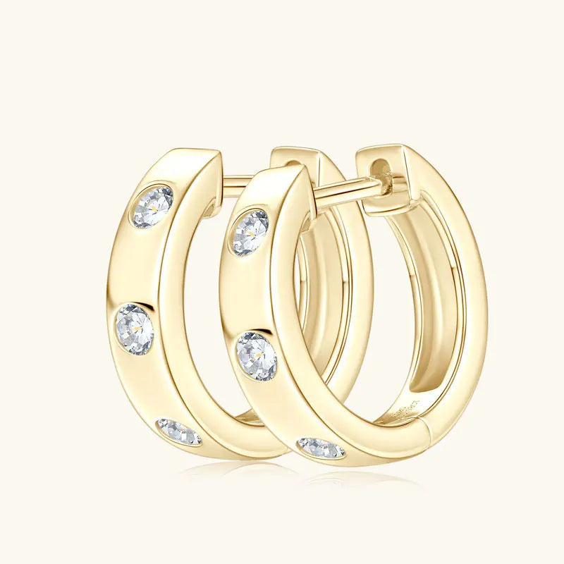 Wholesale Bulk Women Moissanite Jewelry 925 Silver Forever 2.5mm Moissanite Diamond Huggie Hoop Earrings for Men Women