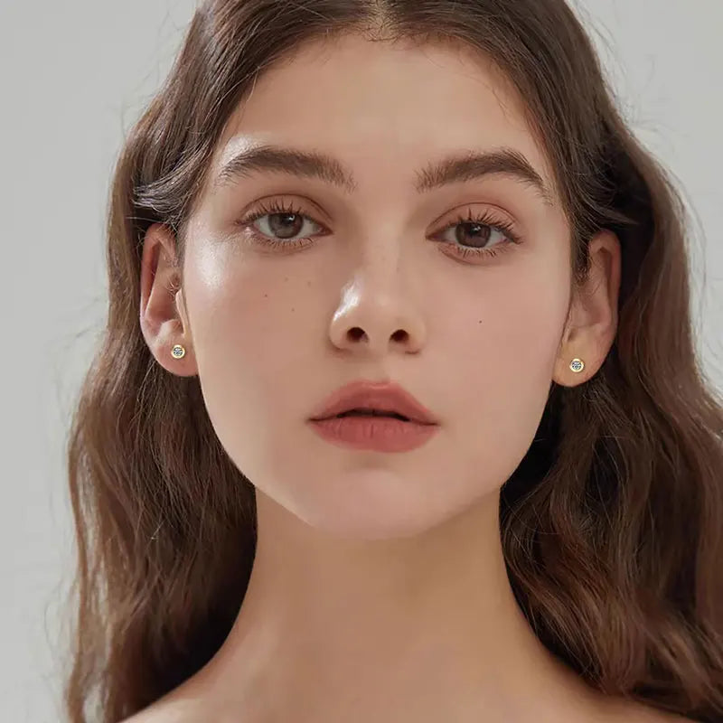 Classic Simple Style 925 Sterling Silver 3mm 0.10CT Round D Color VVS1 Moissanite Fashion Round Stud Earrings for Women