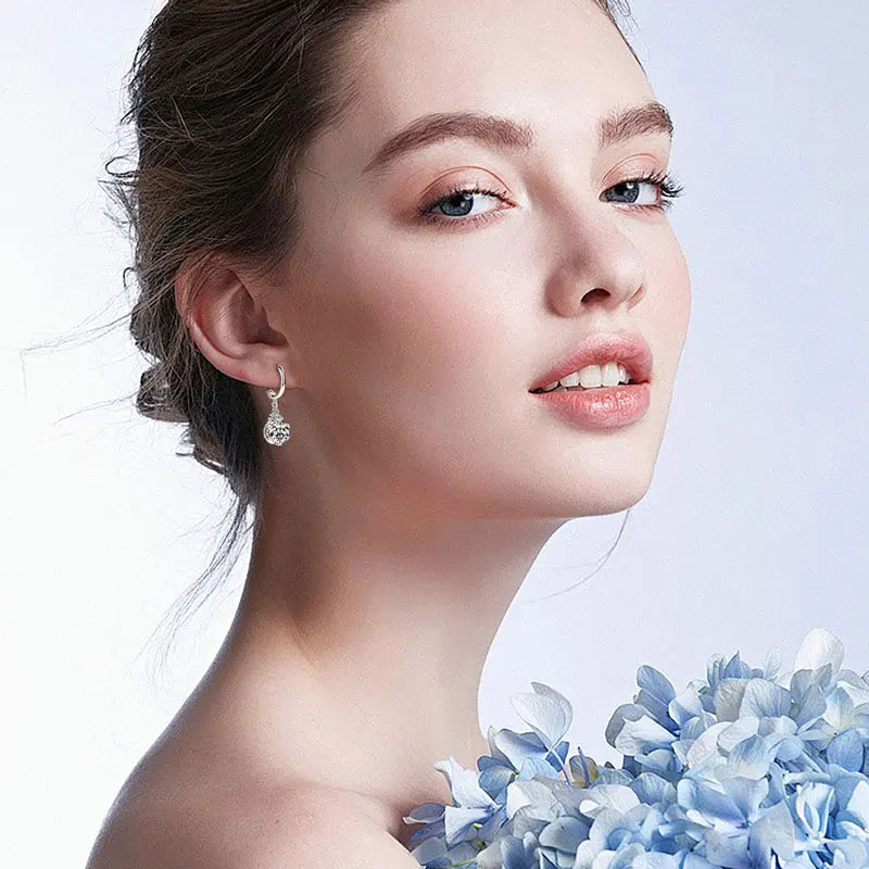 Promise Drop Hoop Earrings