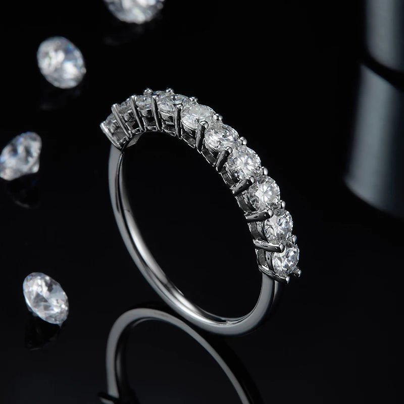 Moissanite Half Eternity Ring