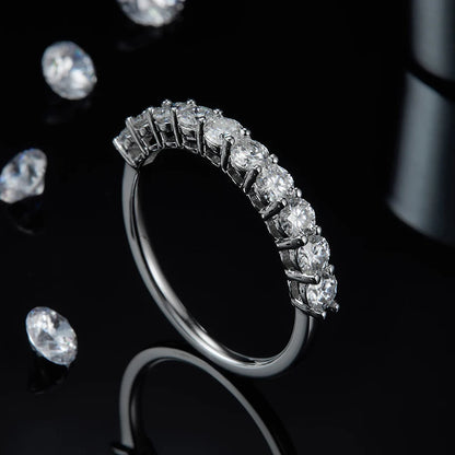 Moissanite Half Eternity Ring