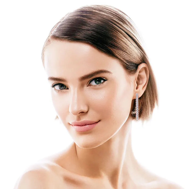 100% Moissanite Diamond Earrings 925 Sterling Silver 37mm Circle Big Hoop Earrings for Women Wedding Valentine Jewelry Gifts