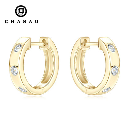 Wholesale Bulk Women Moissanite Jewelry 925 Silver Forever 2.5mm Moissanite Diamond Huggie Hoop Earrings for Men Women