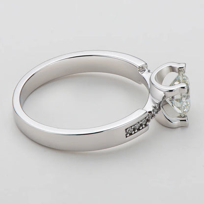 Classic Round Moissanite Solitaire Ring