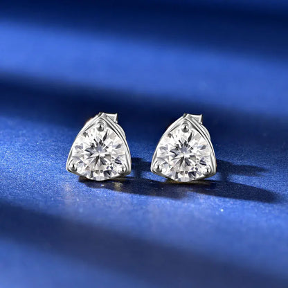 Three-Claw Moissanite Hoop Earrings