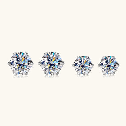 6-Claw Moissanite Stud Earrings