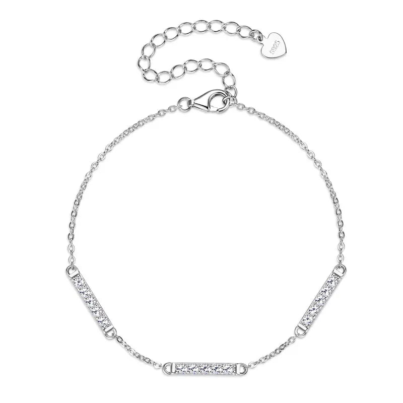 New Product Ladies Charm 925 Sterling Silver Gra VVS 2mm D Color Round Cut Moissanite Fashion Bracelet for Women Girls Wedding