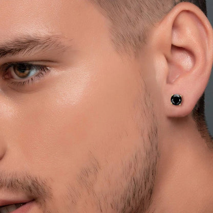 Passed Diamond Test Multi Choice 6.5mm 1ct 1.5ct 2.ct Moissanite 925 Sterling Silver Classic Black Stud Earrings for Men