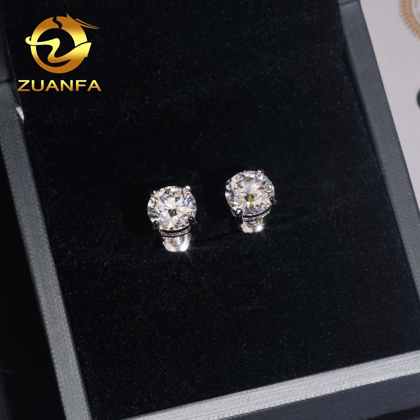 Fashion Jewelry 925 Sterling Silver Stud Earring 7.5mm GRA Certified VVS Moissanite Earrings