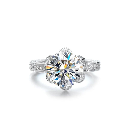 Wedding Rings 925 Sterling Silver Sparkling D Color 5ct Lab Diamond Engagement Gift Solitaire Moissanite Ring for Women