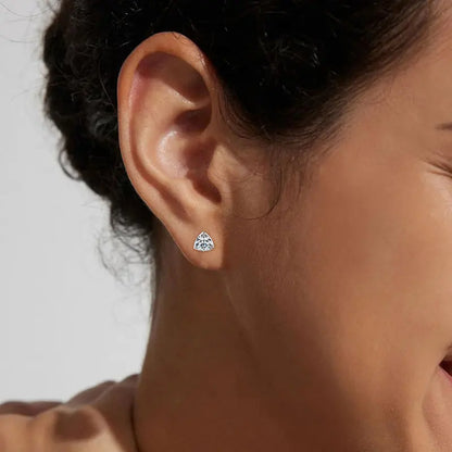 Three-Claw Moissanite Hoop Earrings