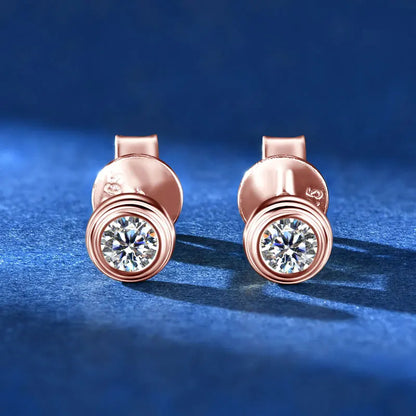 Classic Simple Style 925 Sterling Silver 3mm 0.10CT Round D Color VVS1 Moissanite Fashion Round Stud Earrings for Women