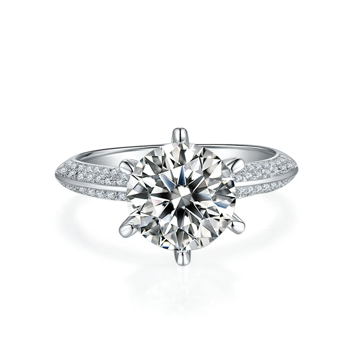 3ct Round Moissanite Solitaire Ring